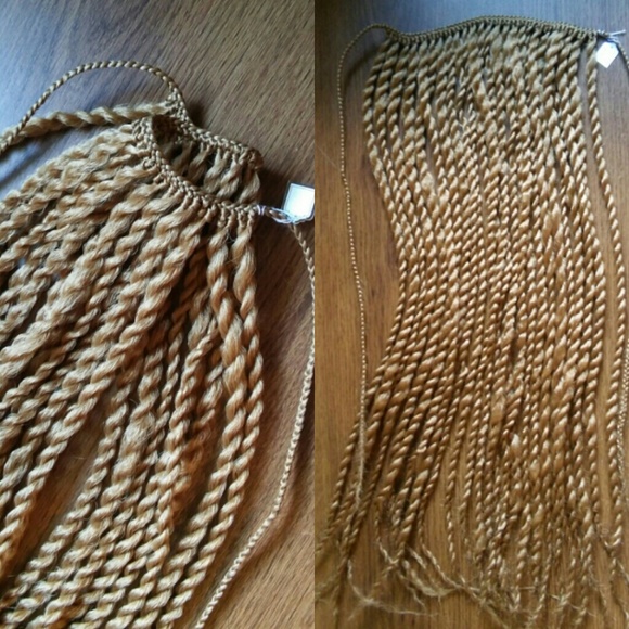 Light brown tie on Senegalese twists handmade weft - Picture 2 of 6